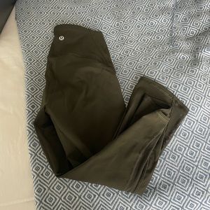 army green cropped leggings